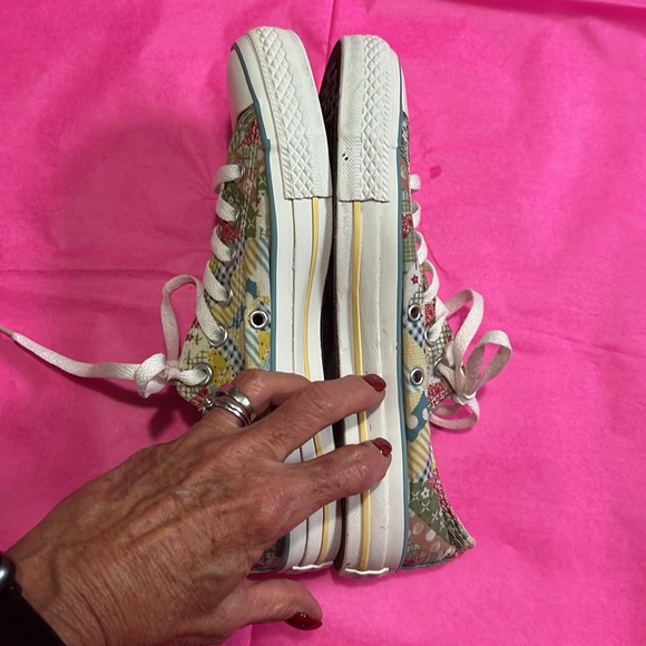 Ladies patchwork Converse tennis shoes - Picture 8 of 16